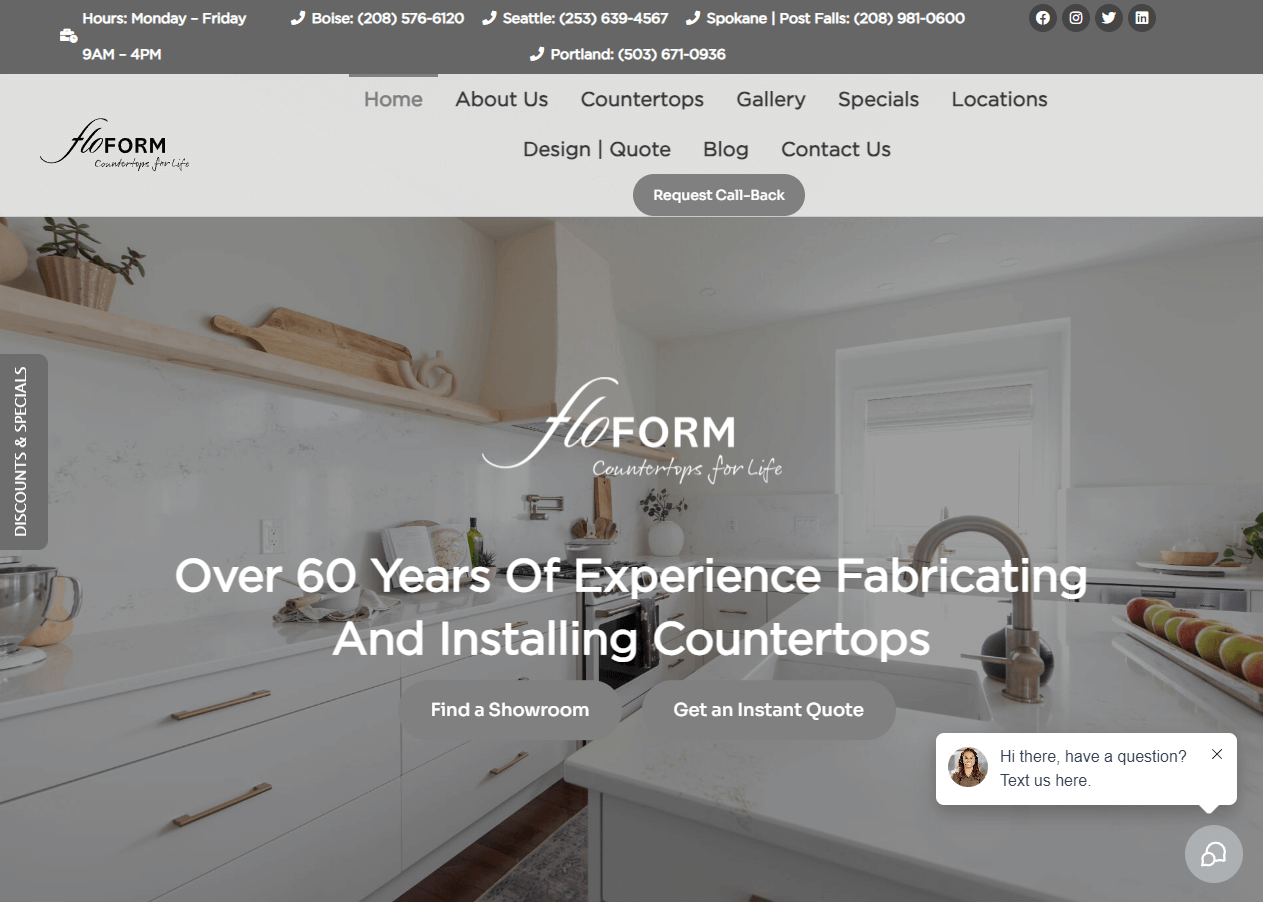 Floform countertop brand example