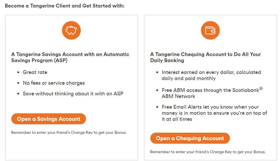 Tangerine Account Benefits