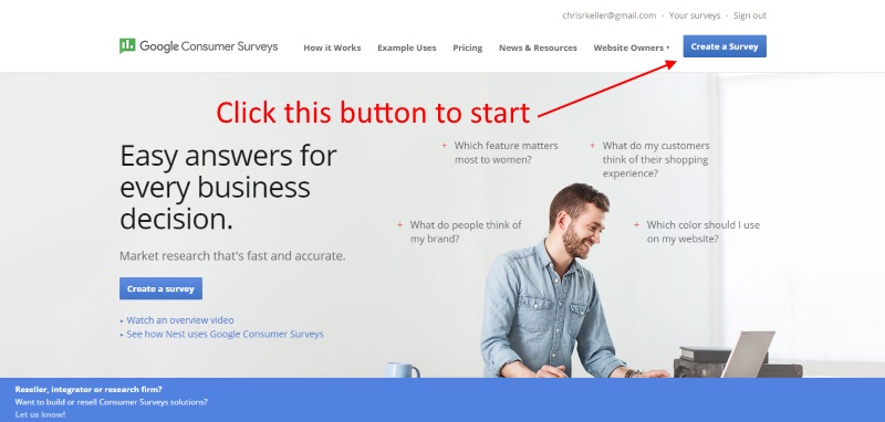google consumer surveys step 1