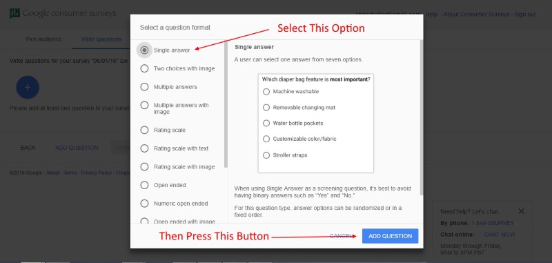 google consumer surveys step 4